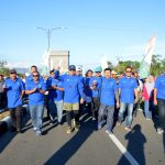 Jalan sehat sebagai sosialisasi launching 20000 peserta BPJS Ketenagakerjaan di Bone Bolango.