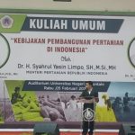 Berikan Kuliah Umum, Mentan Ajak Mahasiswa Gorontalo Berwirausaha dengan Memanfaatkan KUR.