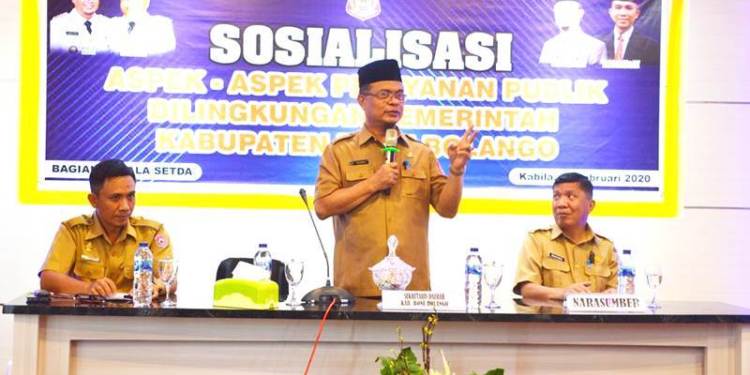 Sekda Bonebol Buka Sosialisasi Aspek Penilaian Pelayanan Publik