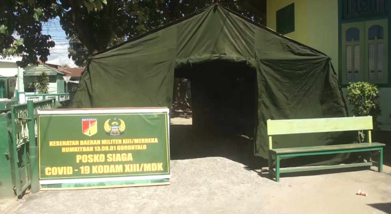 Korem 133/NW Gorontalo Dirikan 2 Tenda Pasien Virus Corona  