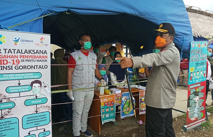 Cegah Penyebaran Covid-19, Kapolda Bersama Gubernur Gorontalo Tinjau Kesiagaan Pintu Masuk Wilayah Barat