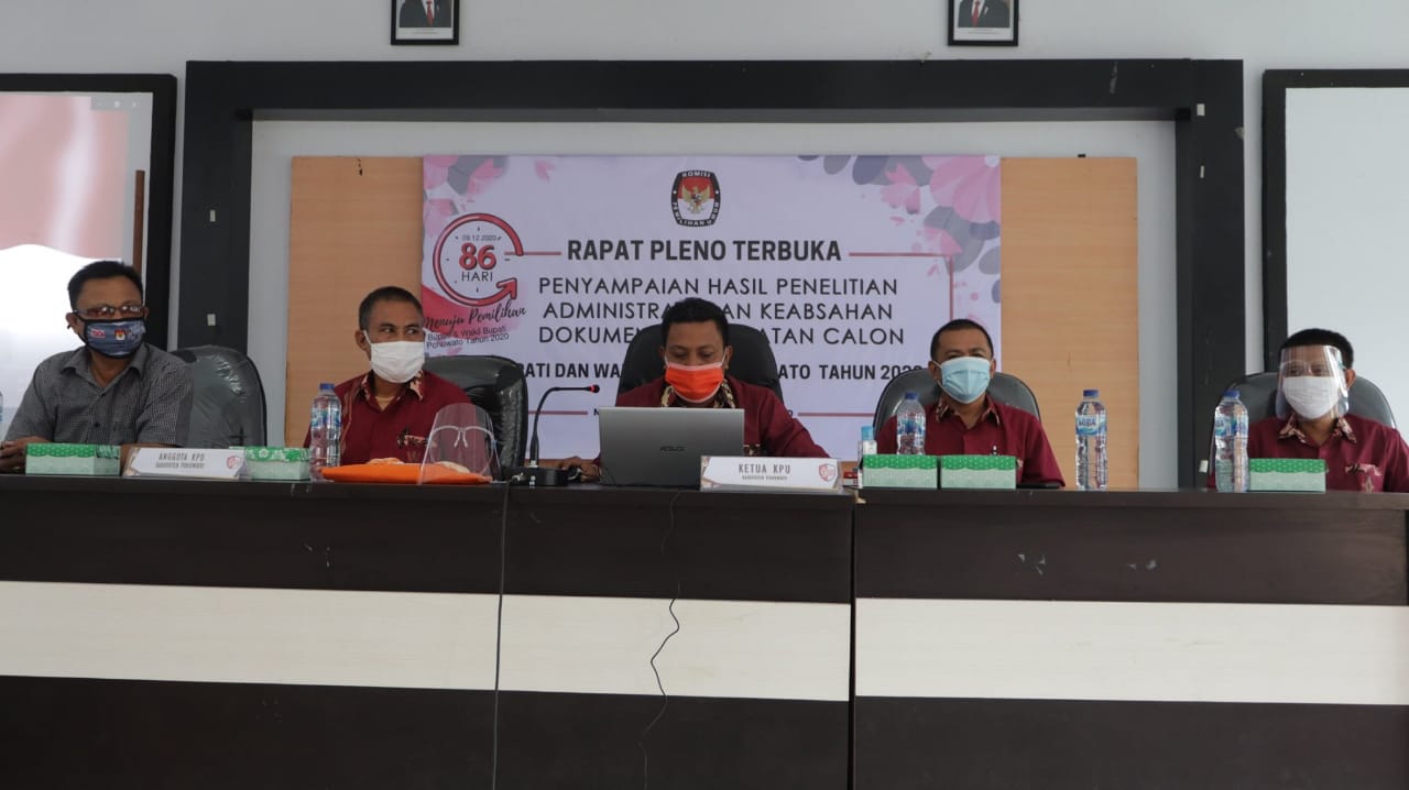Gelar Rapat Pleno, KPU Pohuwato Ingatkan Bapaslon Terkait Kelengkapan Dokumen