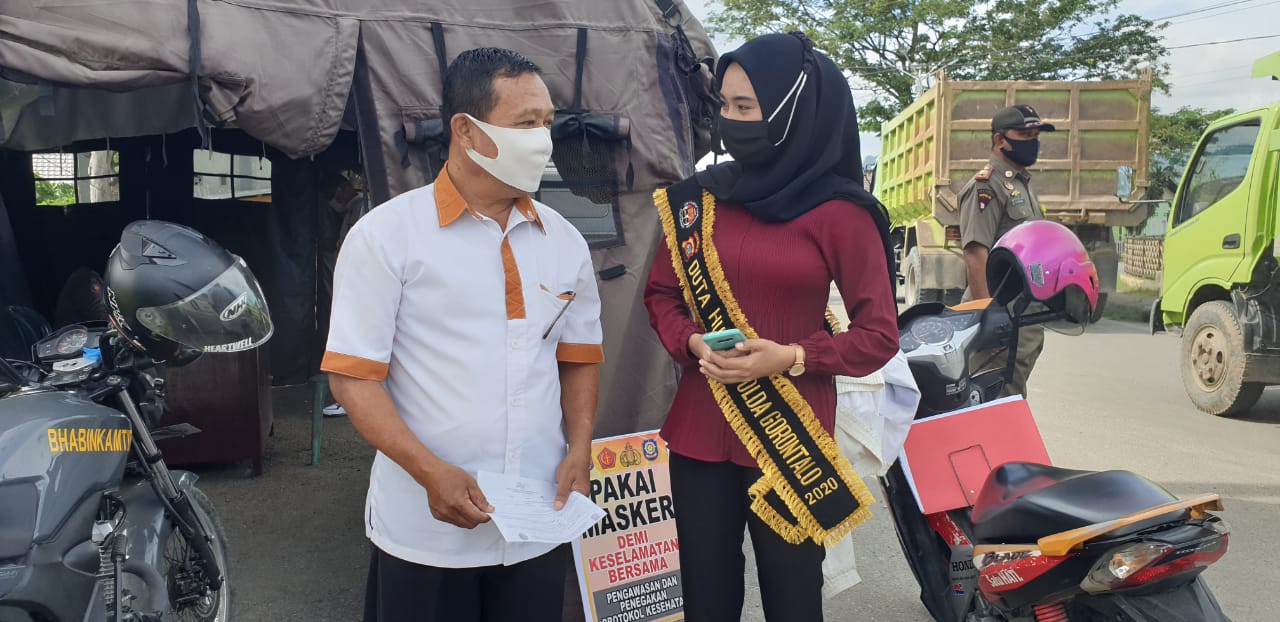 FOTO: Duta Humas Polda Gorontalo Ikut Sosialisasikan Bahaya COVID-19