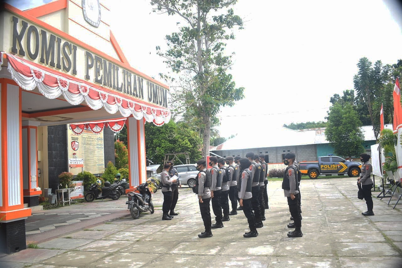Rekapitulasi Suara di KPU Kabupaten Gorontalo Dijaga 182 Personil Polisi
