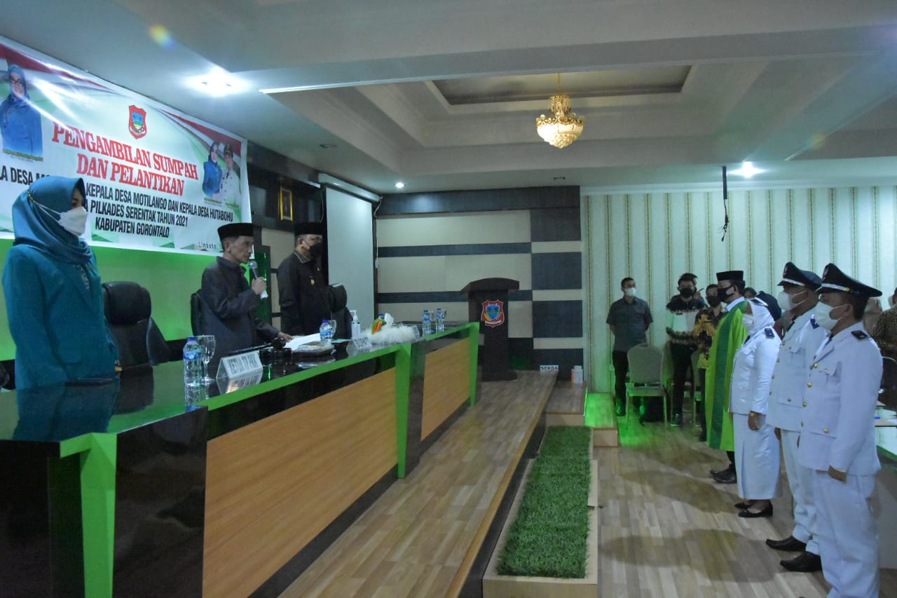 Sempat Tertunda, Tiga Kepala Desa Ini Akhirnya Dilantik Oleh Bupati Gorontalo