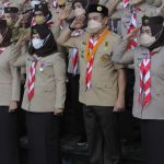 Hamim Pou bersama, Ida Syaidah, Merlan Uloli dan Lolly Pou Yunus, pada acara pelantikan Kwarcab Bone Bolango/Irul