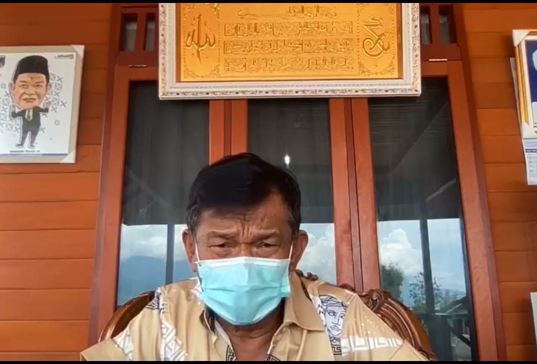 Gubernur Sulawesi Tengah, Rusdy Mastura, saat melakukan konferensi pers secara virtual terkait hasil swab tes Pcr yang menyatakan dirinya terpapar COVID-19.