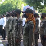 Personel Satpol PP sedang mengikuti aple di Polda Gorontalo/Wawan Akuba