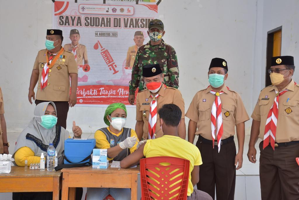 Pramuka Pohuwato Gelar Kegiatan Vaksinasi Massal