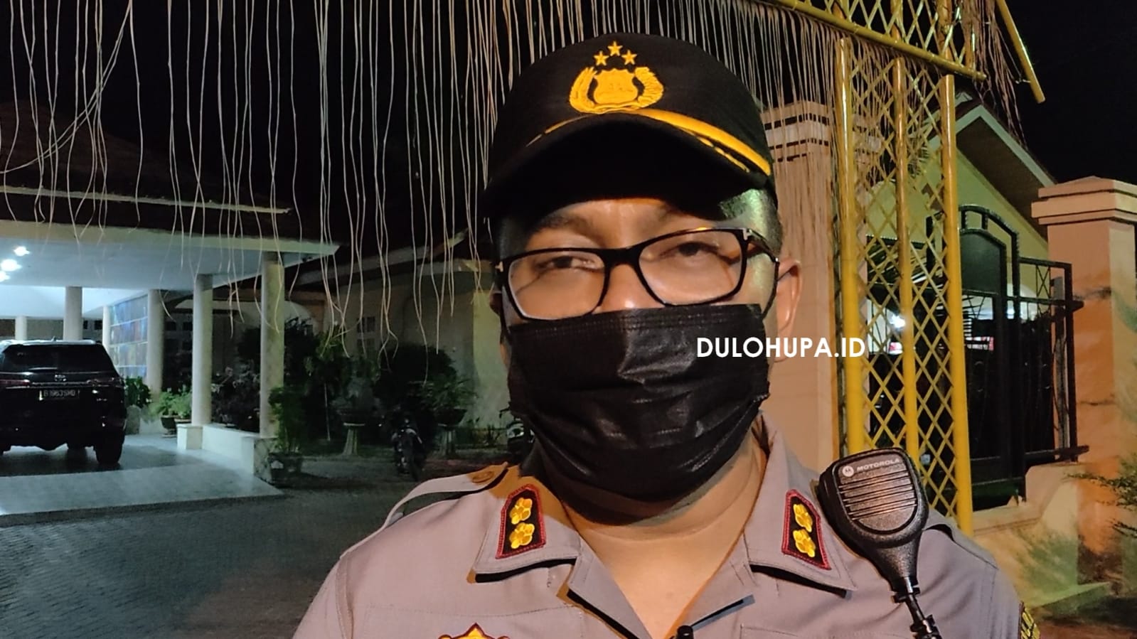 Kapolres Pohuwato AKBP Joko Sulistiyono saat di temui usai melakukan operasi Yustisi PPKM Level lll/Hendrik Gani