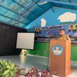 Wali Kota Gorontalo Marten Taha saat memberikan sambutan pada pembukaan PTM di SMP Negeri 8 Kota Gorontalo/Reinaldi Julfirman