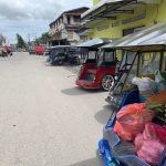 Sejumlah bentor tampak terparkir di Pasar Tua menunggu penumpang/Reinaldi Julfirman