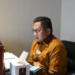 Wakil Ketua APEKSI Marten Taha saat memberikan sambutan pada pembukaan Webinar Internasional yang dilaksnakan APEKSI bekerja sama dengan BritCham via virtual/Humas