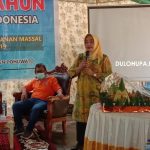 Wabup Suharsi Igirisa saat memberikan sambutan pada kegiatan HUT Ikatan Dokter Indonesia (IDI), yang bertempat di Puskesmas Motolohu Kecamatan Randangan/Hendrik Gani