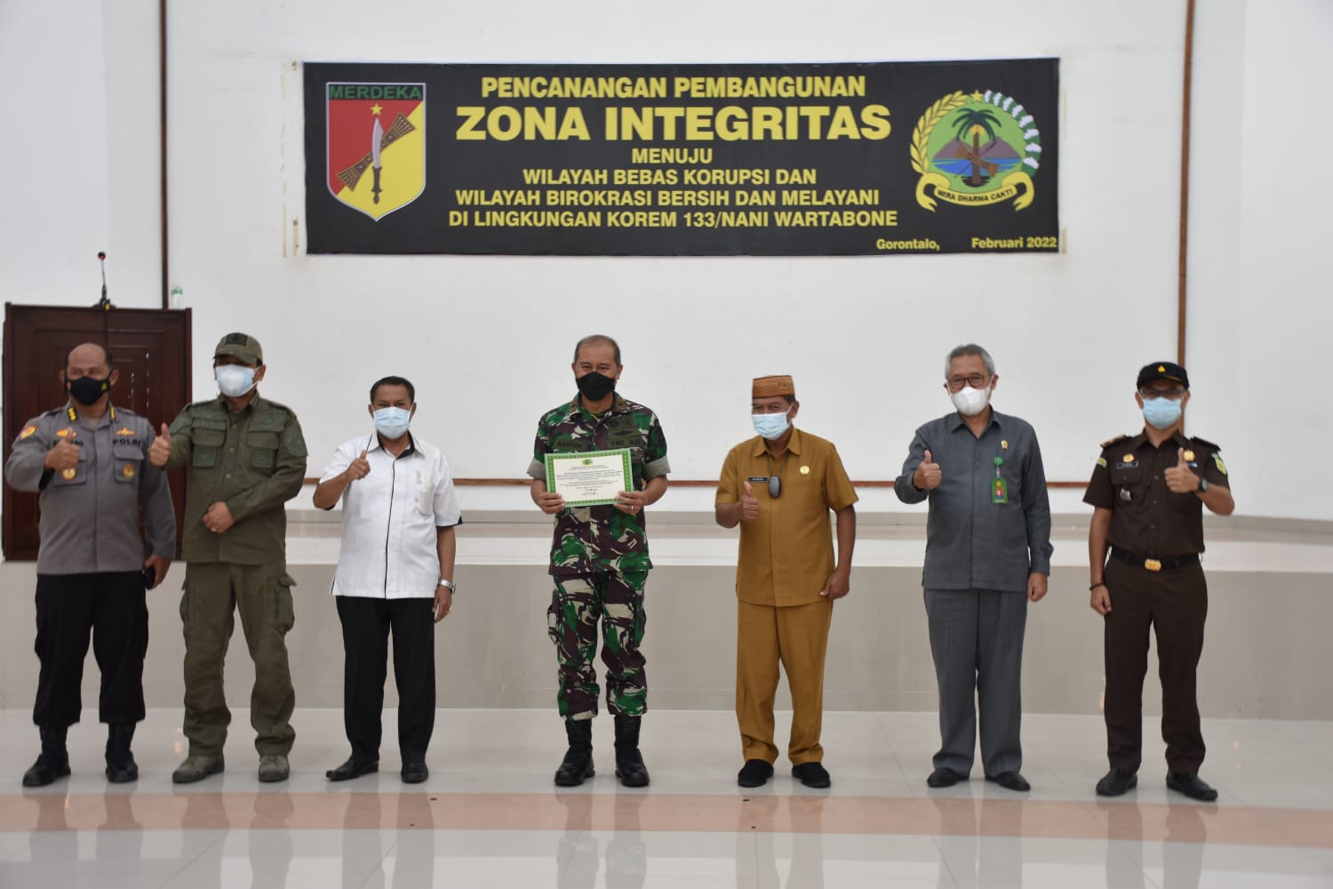 Danrem 133/NW Pimpin Pencanangan Pembangunan Zona Integritas Di Lingkungan Korem 133/NW