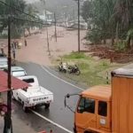 Kondisi banjir di Desa Labanu, Kecamatan Tiba, Kabupaten Gorontalo, Senin tadi. (Foto istimewa)