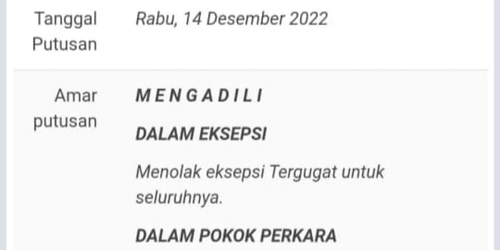 PTUN Batalkan SK Pelantikan Kades Marisa Utara