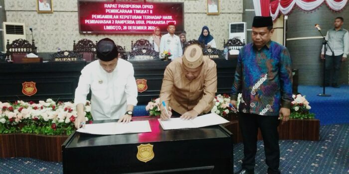 Pemkab dan DPRD Kabupaten Gorontalo Sepakati 2 Ranperda Usul Prakarsa