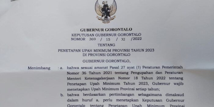 Nakertrans Kabupaten Gorontalo Tegaskan Perusahaan Wajib Terapkan Kenaikan UMP 2023