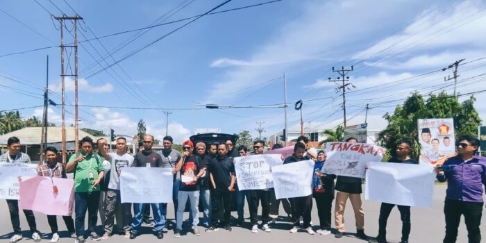 Demo di Polres Pohuwato, Wartawan Desak Polisi Tangkap Pelaku Penganiayaan Wartawan