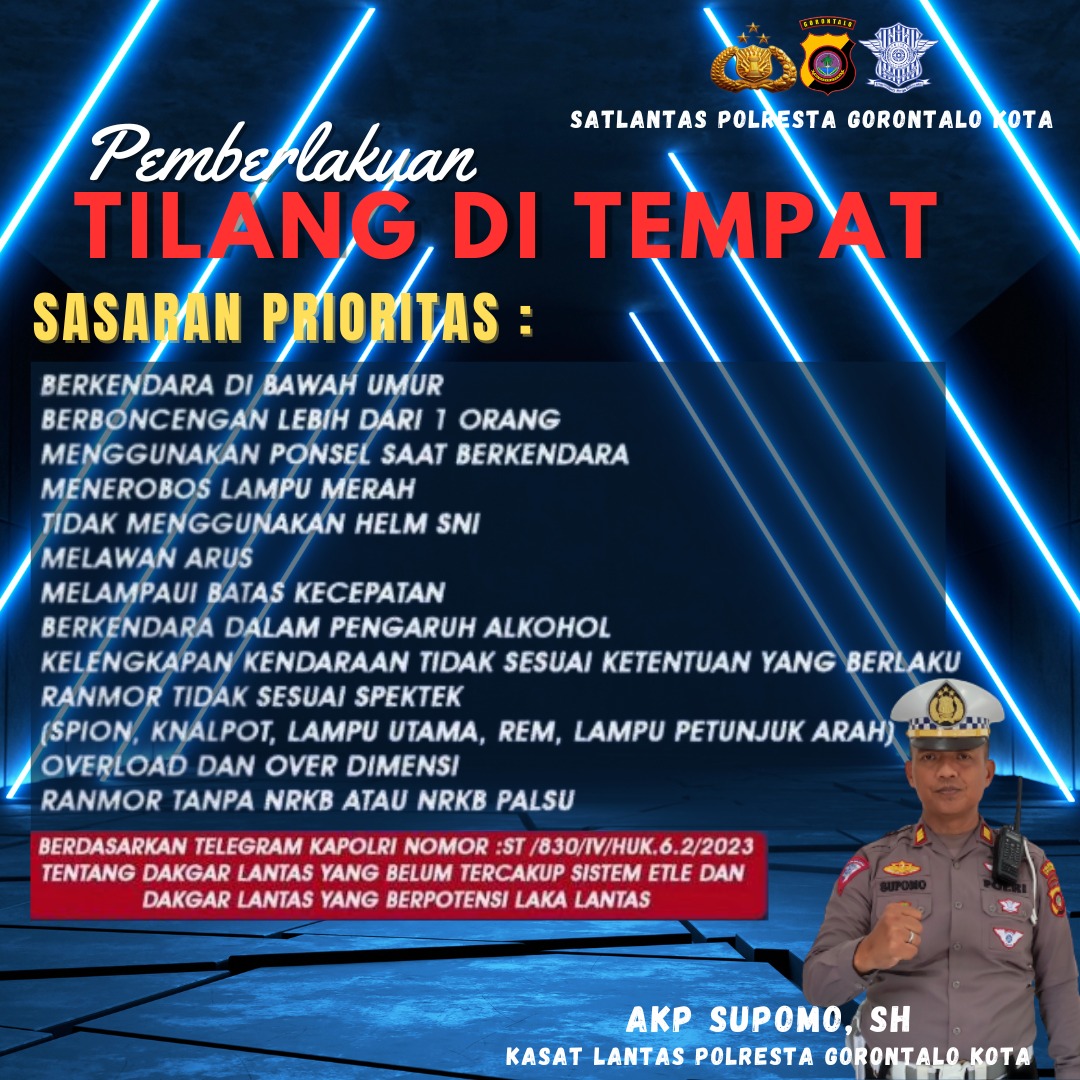 Tilang Manual di Gorontalo