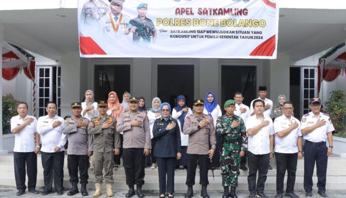 Wujudkan Pemilu Kondusif, Forkompimda Bone Bolango Gelar Apel Satkamling
