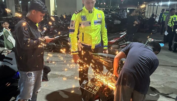 Satlantas Polres Gorontalo Berantas Knalpot Brong