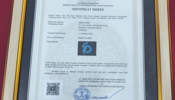 Terdaftar di Kemenkumham, Media Dulohupa.id Resmi Punya Hak Merek