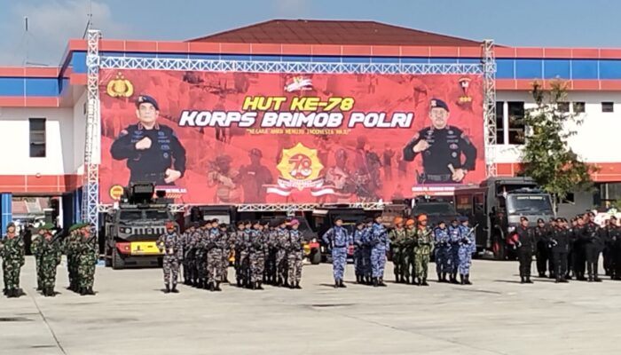 Kapolda Gorontalo Pimpin Upacara HUT Korps Brimob Ke 78