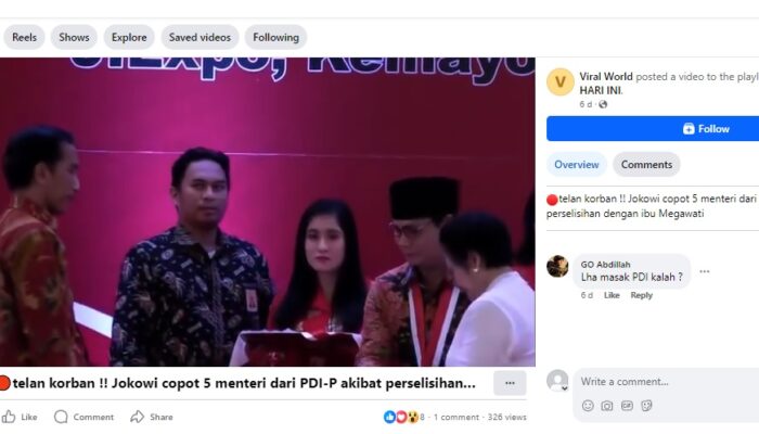Cek Fakta – Presiden Jokowi Copot 5 Menteri dari Kader PDI-P