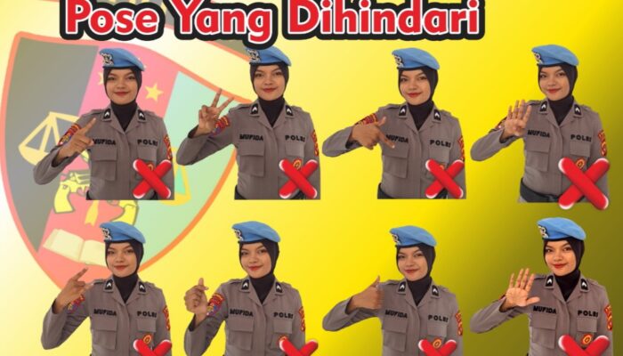 Personel Polda Gorontalo Dilarang Gunakan Jari saat Berfoto