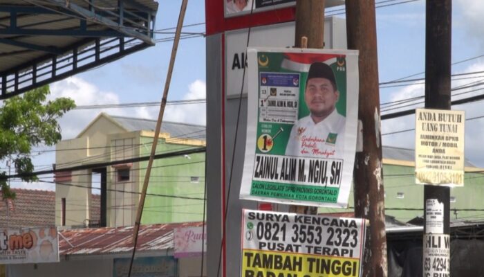 Langgar Aturan, 396 APK Terpasang di Tiang Listrik Kota Gorontalo