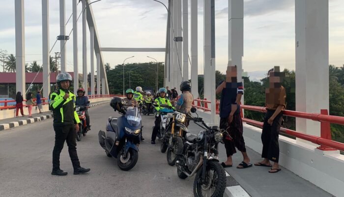 Satlantas Polresta Gorontalo Kota Patroli Subuh Antisipasi Balap Liar