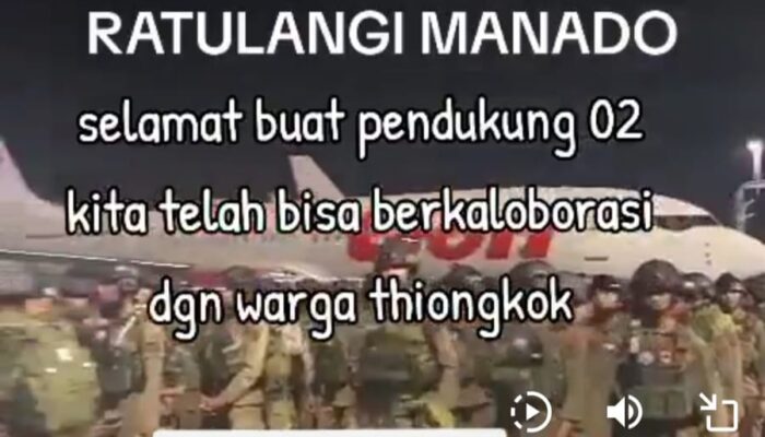 [Hoaks] Tentara Cina Mendarat di Bandara Manado, Kuasai Tambang Emas