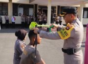 28 Bintara Remaja Jalani Tradisi Penyambutan di Polresta Gorontalo Kota