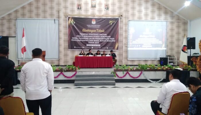 KPU Boalemo Gelar Bimtek Verifikasi Faktual Bapaslon Perseorangan