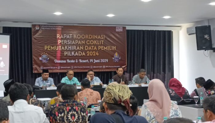 KPU Provinsi Gorontalo Rakor Persiapan Coklit Pemutakhiran Data Pemilih