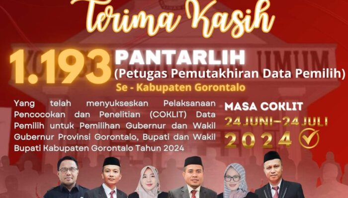 1.193 Petugas Pantarlih di Kabupaten Gorontalo Sukses Laksanakan Coklit