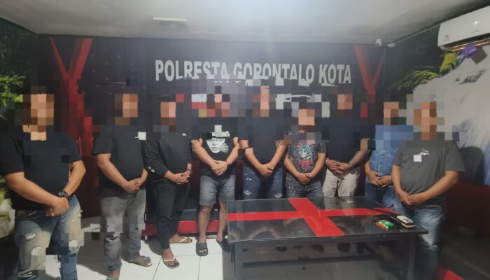 Polisi Amankan 9 Terduga Pelaku Pengrusakan Kantor Finance di Gorontalo
