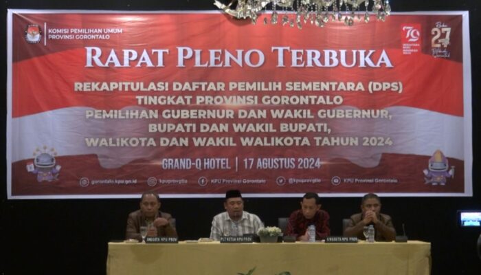 KPU Provinsi Gorontalo Gelar Rapat Pleno Terbuka Penetapan DPS