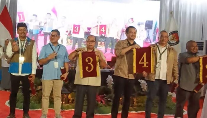 Tok! KPU Kota Gorontalo Tetapakan Nomor Urut 4 Pasangan Calon di Pilwako 2024