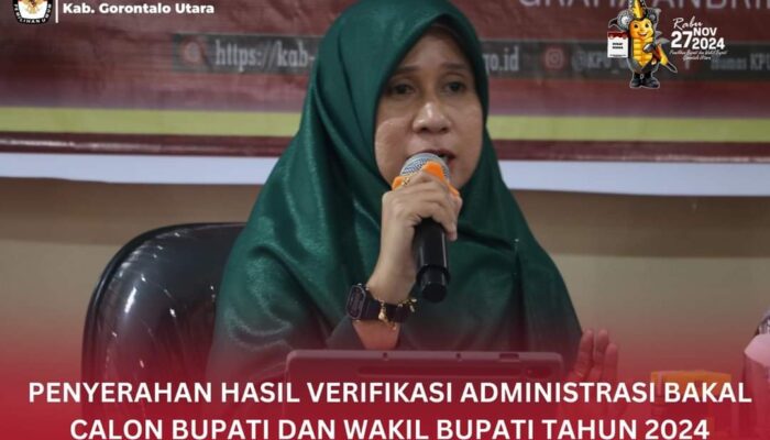 KPU Gorontalo Utara Serahkan Hasil Penelitian Administrasi Bapaslon