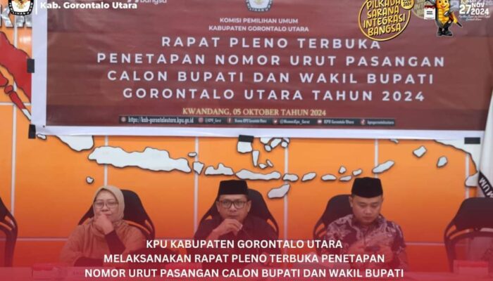 KPU Gorontalo Utara Rapat Pleno Penetapan Calon Bupati dan Wabup