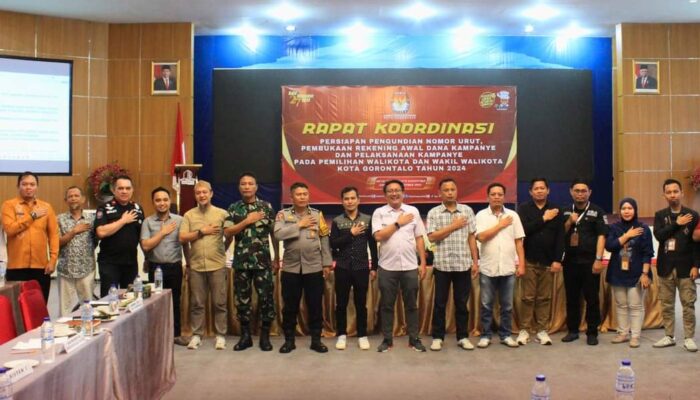 KPU Kota Gorontalo Rakor Persiapan Pengundian Nomor Urut Paslon