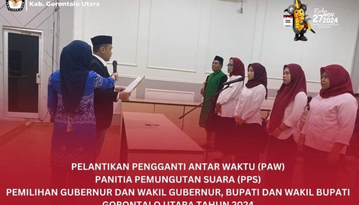 Anggota KPU Gorontalo Utara Lantik PAW PPS di Dua Kecamatan