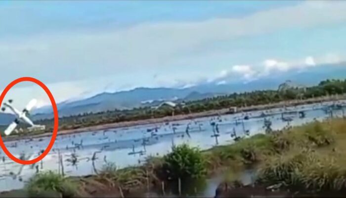 Terekam Detik-detik Pesawat Jatuh di Gorontalo, Warga Teriak Minta Tolong