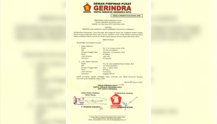 Terbukti, Prabowo Subianto Dukung Pasangan Gusnar Idah di Pilgub Gorontalo