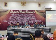 KPU Bone Bolango Gelar Rapat Rekapitulasi Penetapan Daftar Pemilih Sementara