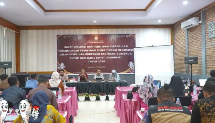 KPU Kabupaten Gorontalo Gelar Evaluasi dan Persiapan Rekapitulasi Suara Tingkat Kecamatan