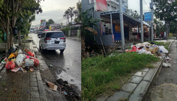 Trotoar di Ruas Jalan Kota Gorontalo jadi Tempat Pembuangan Sampah